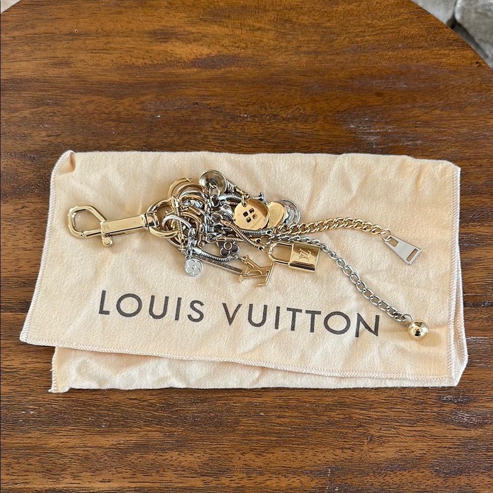 Louis Vuitton Monogram Gold and Silver Keychain